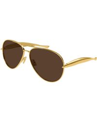 Bottega Veneta - Bv1305S Aviator Sunglasses - Lyst