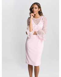 Gina Bacconi - Pippa Beaded Jacket Crepe Shift Dress - Lyst