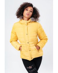 Hype - Fur Trim Insulated Compact Fit Short Puffer Jacket - Lyst