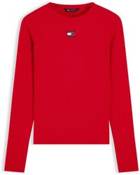 Tommy Hilfiger - Badge Cotton Long-Sleeve Slim-Fit T-Shirt - Lyst