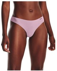 Under Armour - S Thong 3pk Print Pink Xl - Lyst
