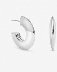 Jon Richard - Plated Flat Disk Hoop Earrings - Lyst
