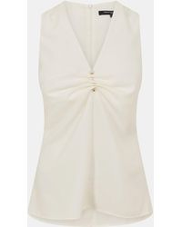 French Connection - Arlette V-Neck Short Sleeve Blouse - Lyst