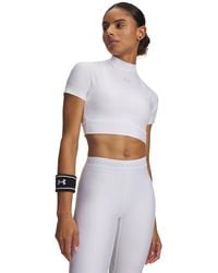 Under Armour - Heatgear Crop Mock Short Sleeve Halo - Lyst