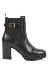 Pod - Nala Leather Block-Heel Ankle Boots - Lyst