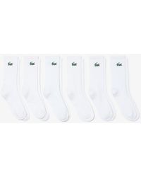 Lacoste - Cotton Jacquard Crew Socks 6 Pack - Lyst