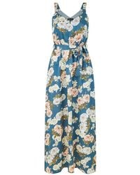 Mela London - Satin Floral Print Maxi Dress - Lyst