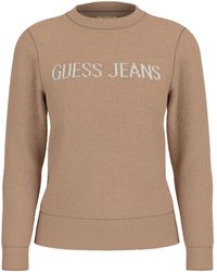 Guess - Intarsia Knitted Crew Neck Jumper - Lyst
