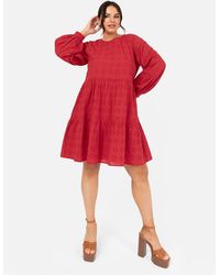 Lovedrobe - Maxi Sleeve Broderie Smock Dress - Lyst