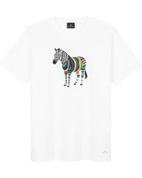 Paul Smith - Regular Fit Zebra Print T-Shirt - Lyst