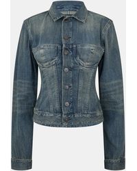 Balenciaga - Bal Corseted Denim Jacket - Lyst