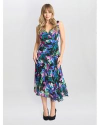 Gina Bacconi - Lisbeth Floral Print Chiffon Dress - Lyst