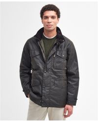 Barbour - Sapper Cotton Concealed Hood Wax Jacket - Lyst