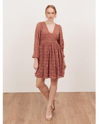 Lovedrobe - Terracotta Floral Burnout Maxi Sleeve Mini Dress - Lyst