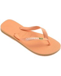 Havaianas - Hav Brasil Logo Ruby Flip Flops - Lyst