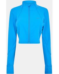 Usa Pro - Cropped Funnel Neck Long Sleeve Zip Performance Training Jacket - Lyst