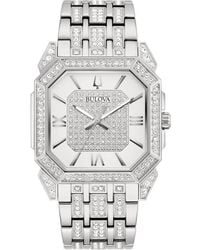 Bulova - Octava Square Stainless Steel Classic Analogue Watch - Lyst