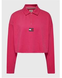 Tommy Hilfiger - Half Zip Badgo Cropped Polo Top - Lyst