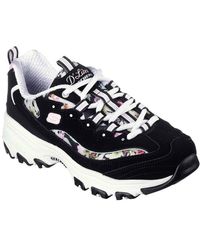 Skechers - Floral Printed Mesh Layered Qtr Web Low-top Trainers - Lyst