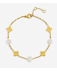 Jon Richard - Plated Waterproof Pearl Floral Bracelet - Lyst