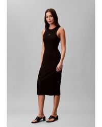 Calvin Klein - Midi Bodycon Dress - Lyst