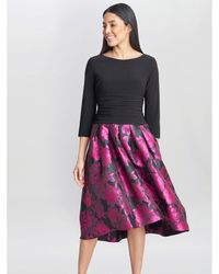 Gina Bacconi - Hannah Floral Printed Jacquard Dress - Lyst