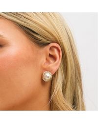 Jon Richard - Plated Crystal Halo And Pearl Clip Earrings - Lyst