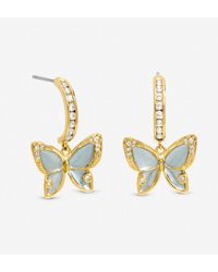 Jon Richard - Plated Pave And Butterfly Half Hoops - Lyst