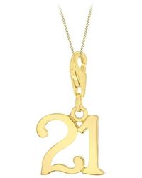 Be You - Sterling Silver Plated '21' Charm Necklace - Lyst