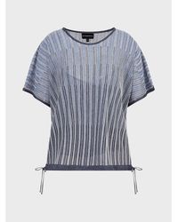 Emporio Armani - Cotton Short-Sleeve Striped T-Shirt - Lyst