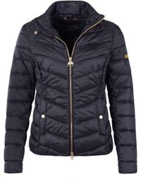 Barbour - Auburn Quilted Long Sleeve Funnel Neck Slim Fit Short Puffer Jacket - Lyst