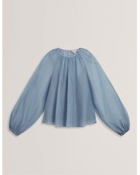 Ted Baker - Puff Sleeve Long Blouse - Lyst
