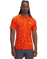 Under Armour - Launch Print Short-Sleeve Performance Top - Lyst