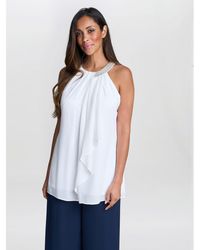 Gina Bacconi - Elle Halter Top With Beaded Neck - Lyst