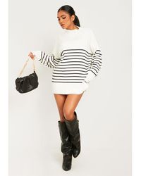 Missy Empire - High Neck Oversized Long Sleeve Jumper - Lyst
