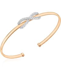 Be You - 9ct Gold 2-tone Cz 'figure 8' Bangle - Lyst