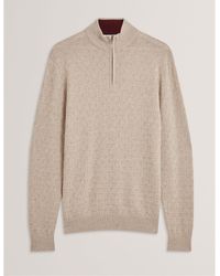 Ted Baker - Stitch Half Zip Knitted Top - Lyst