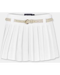 Missy Empire - Belted Pleated Mini Skirt - Lyst