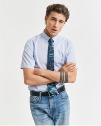 GANT - Regular Fit Classic Poplin Short Sleeve Shirt - Lyst