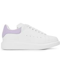 McQueen - Logo Print Leather Oversized Trainers - Lyst