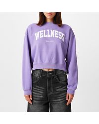 Sporty & Rich - Wellness Cropped Crewneck Sweatshirt - Lyst