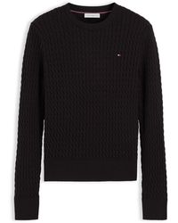 Tommy Hilfiger - Cable Fine Knit Cotton Long-Sleeve Jumper - Lyst