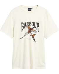 Barbour - Pheasant Cotton Short-Sleeve Crew-Neck Relaxed-Fit T-Shirt - Lyst
