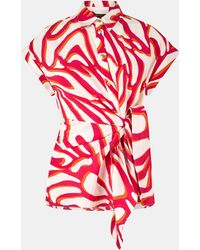 Biba - Tie Cap Sleeve Shirt - Lyst