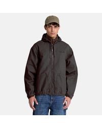 Timberland - Cotton Canvas Hooded Long-Sleeve Bomber Jacket - Lyst