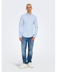 ONLY - Long-Sleeve Plain Shirt - Lyst