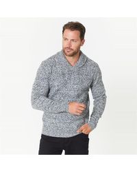 Studio - Interest Knit Shawl Neck Jumper - Lyst