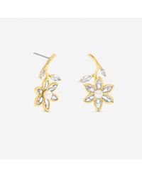 Jon Richard - Plated Crystal And Pearl Flower Drop Earrings - Lyst