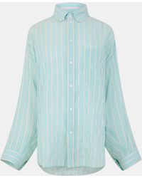 Balenciaga - Cocoon Long Sleeve Patterned Relaxed Fit Shirt - Lyst