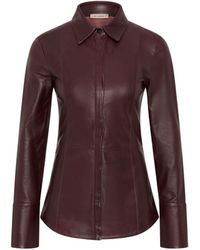 St. Agni - Panelled Leather Shirt - Lyst